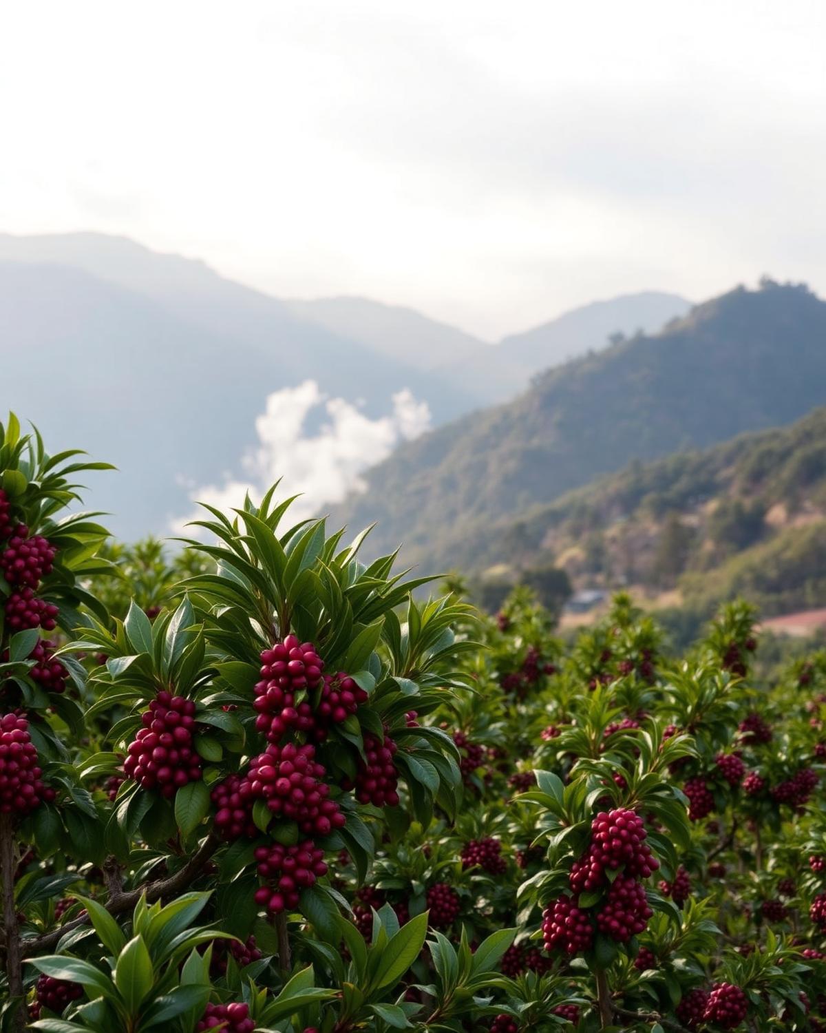 Cafetal peruano en las alturas de Cajamarca